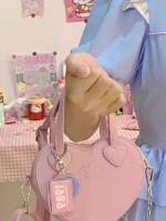 Playing with Peach Heart Handbag