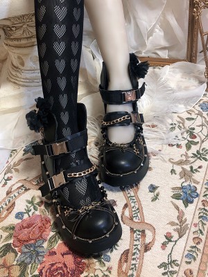 Pinkyo - Punk Gothic Dark Cross Martin Boots