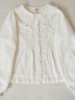 Pure Cotton Ruffled Collar Doll Blouse