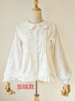 Pure Cotton Ruffled Collar Doll Blouse