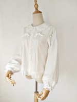 Pure Cotton Ruffled Collar Doll Blouse
