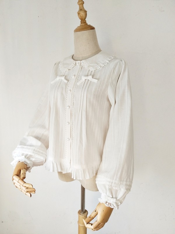 Pure Cotton Ruffled Collar Doll Blouse Pure Cotton Ruffled Collar Doll Blouse