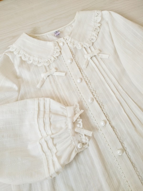 Pure Cotton Ruffled Collar Doll Blouse Pure Cotton Ruffled Collar Doll Blouse