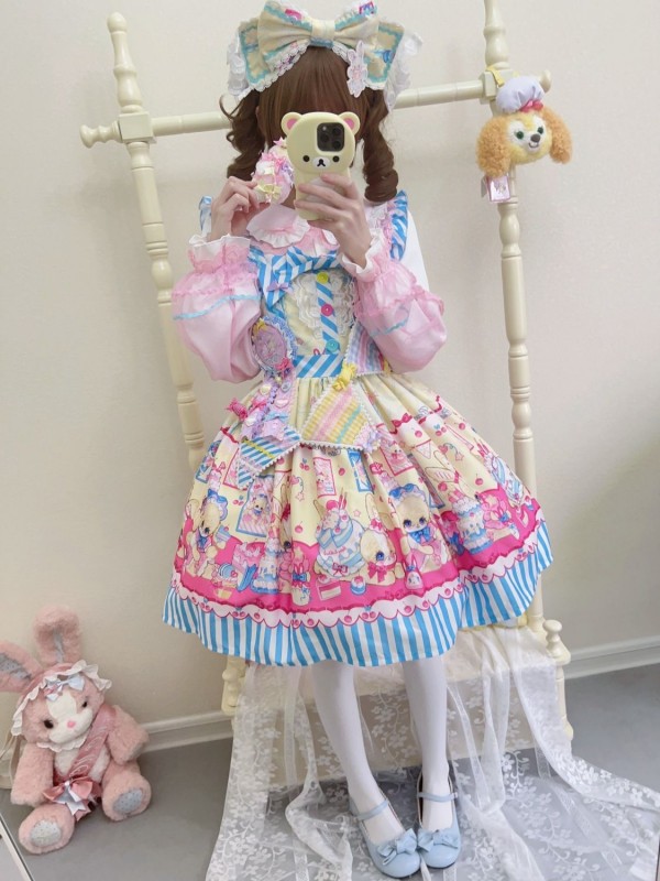 【Rabbit dessert】~lolita~Sleeveless dress~Blue&yellow