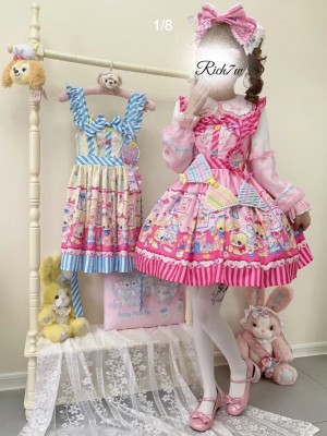 【Rabbit dessert】~lolita~Sleeveless dress~Rose pink