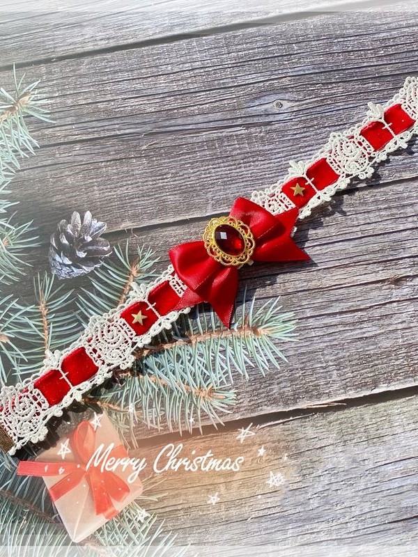 Red Choker with A Gemstone Red Choker with A Gemstone
