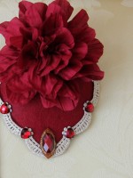 Red Diamond Flower Mini Top Hat