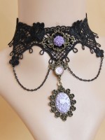 Rose Maiden Pendant Lace Choker