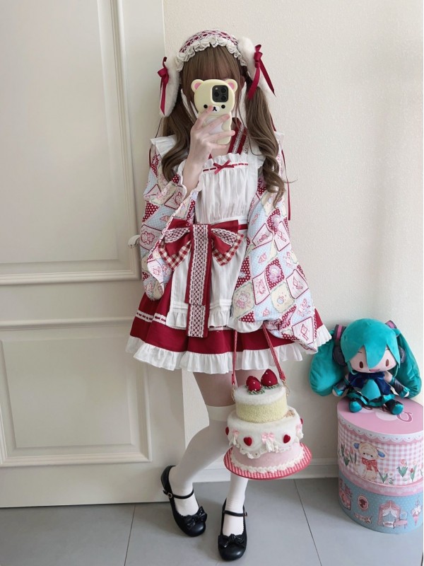 【Showa Sweet pet】~lolita~Red dress cute