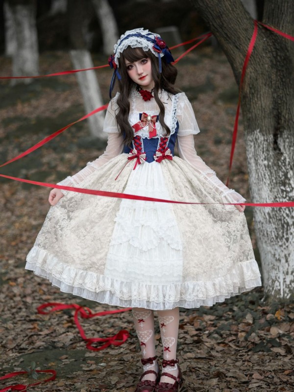 【Snow White】 ~ lolita ~ sweet cute jumperskirt 【Snow White】 ~ lolita ~ sweet cute jumperskirt