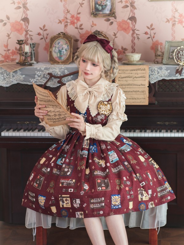Star Warm Original Lolita Retro Chocolate JSK Star Warm Original Lolita Retro Chocolate JSK
