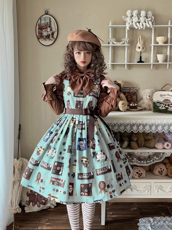 Star Warm Original Lolita Retro Chocolate JSK