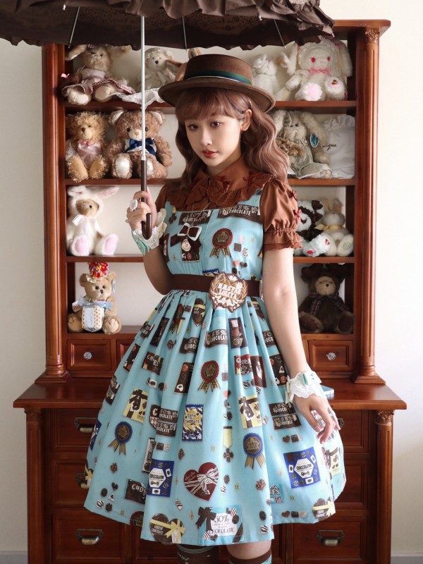 Star Warm Original Lolita Retro Chocolate JSK Star Warm Original Lolita Retro Chocolate JSK
