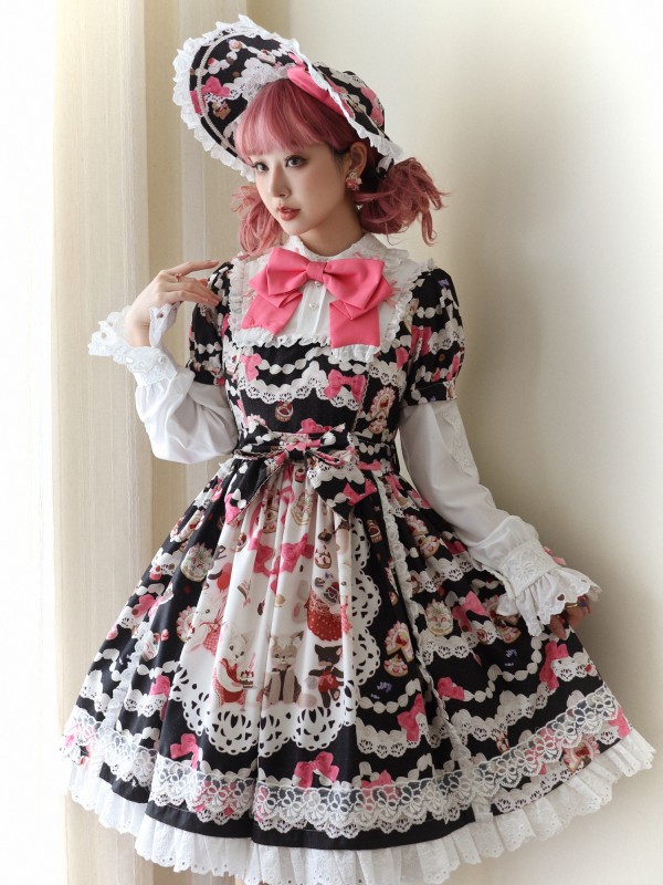 Star Warm Original Lolita Vintage Sweet and Cute OP Star Warm Original Lolita Vintage Sweet and Cute OP