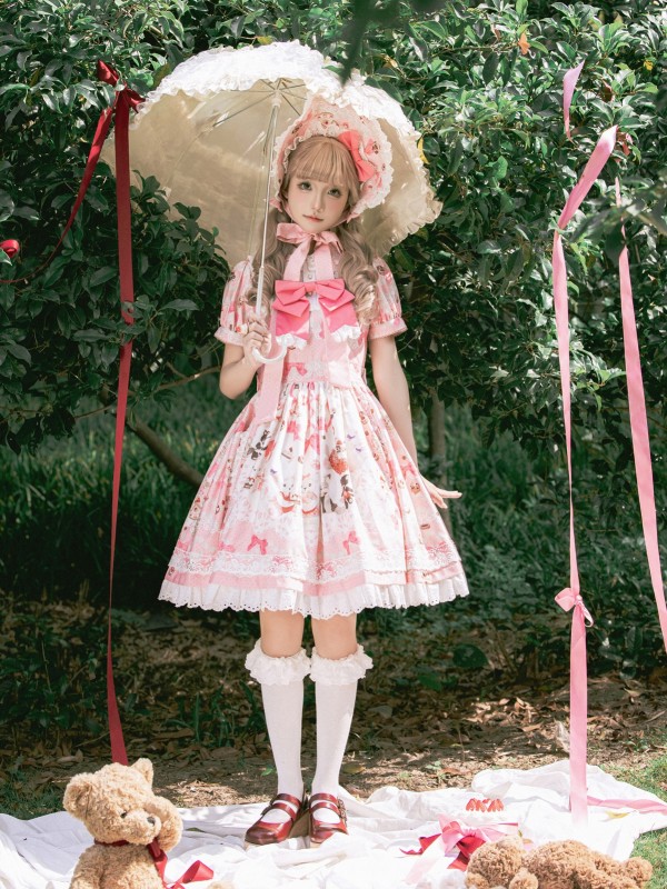 Star Warm Original Lolita Vintage Sweet and Cute OP Star Warm Original Lolita Vintage Sweet and Cute OP
