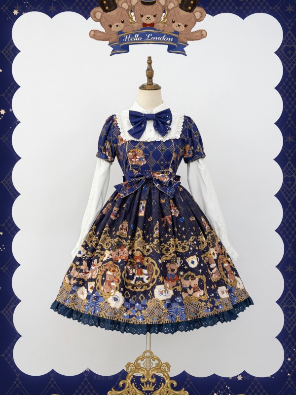 Star Warm Original Lolita Retro Lolita Short Sleeve OP Star Warm Original Lolita Retro Lolita Short Sleeve OP