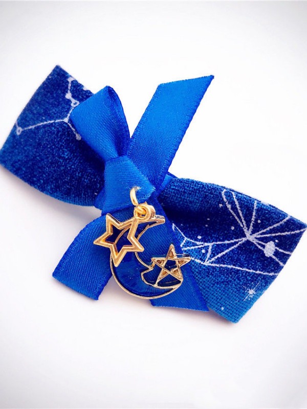 Starry Sky Hair Clip with Moon and Stars Pendant Starry Sky Hair Clip with Moon and Stars Pendant