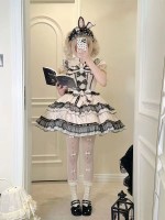 Strange Rabbit Spade Lolita Strap JSK Dress apricot Strange Rabbit Spade Lolita Strap JSK Dress apricot