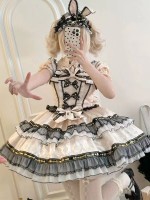 Strange Rabbit Spade Lolita Strap JSK Dress apricot Strange Rabbit Spade Lolita Strap JSK Dress apricot