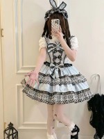 Strange Rabbit Spade Lolita Strap JSK Dress blue Strange Rabbit Spade Lolita Strap JSK Dress blue