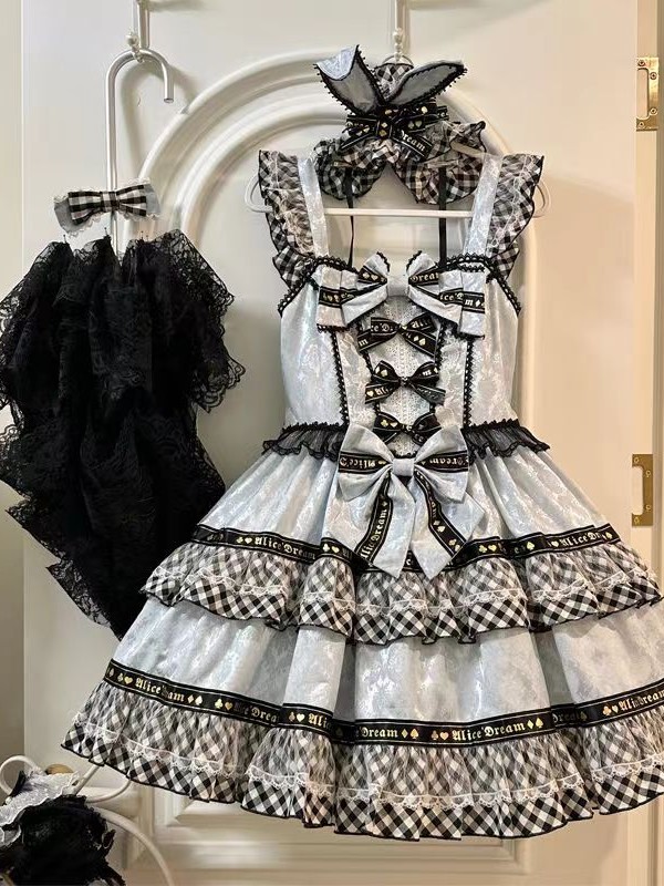 Strange Rabbit Spade Lolita Strap JSK Dress blue Strange Rabbit Spade Lolita Strap JSK Dress blue