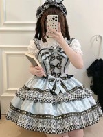 Strange Rabbit Spade Lolita Strap JSK Dress blue Strange Rabbit Spade Lolita Strap JSK Dress blue