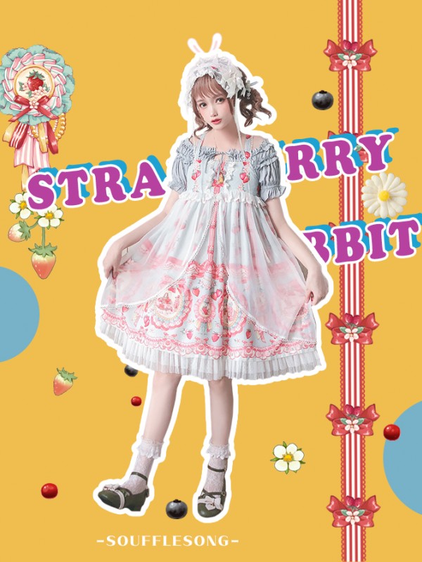 Strawberry Rabbit Breast-high Jumperskirt