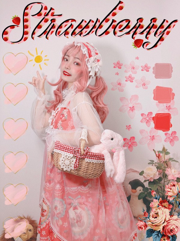 Strawberry Rabbit Breast-high Jumperskirt