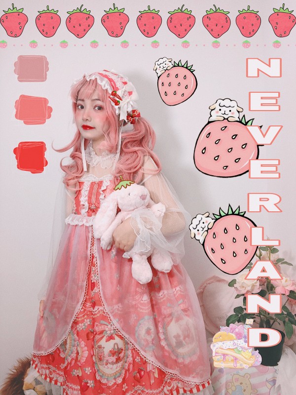 Strawberry Rabbit Breast-high Jumperskirt