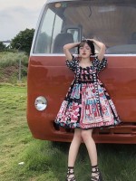 Strawberry Rabbit House sweet and cute short sleeved dress Strawberry Rabbit House sweet and cute short sleeved dress