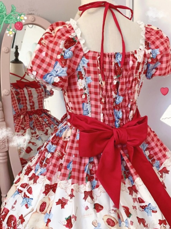 【Strawberry rabbit】~Lolita dress~Summer bubble sleeve