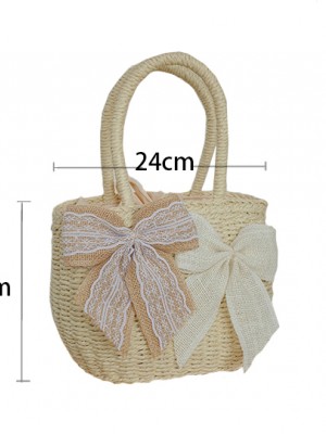 Summer Bowknot Lace Sweet Wicker Lolita Bag