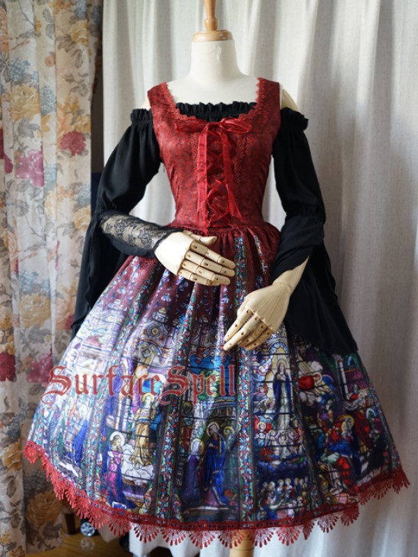 Surface Spell - Rosary High Waist Fishbone Skirt Surface Spell - Rosary High Waist Fishbone Skirt