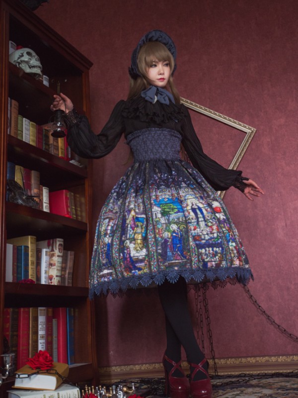 Surface Spell - Rosary High Waist Fishbone Skirt Surface Spell - Rosary High Waist Fishbone Skirt
