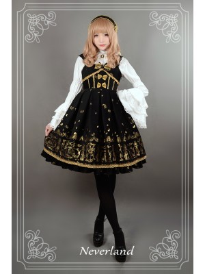 Elegant Vintage Palace Style Swan Lake Jumperskirt Lolita Suspenders Dress