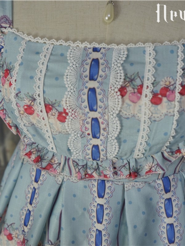 Sweet Cherry Deer Print Special Lolita Jumperskirt Sweet Cherry Deer Print Special Lolita Jumperskirt