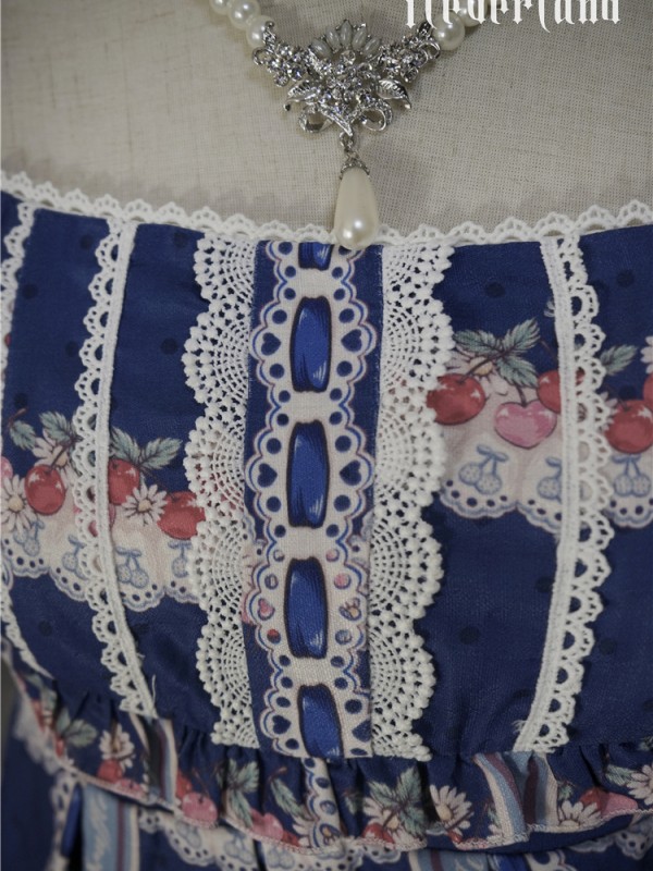 Sweet Cherry Deer Print Special Lolita Jumperskirt Sweet Cherry Deer Print Special Lolita Jumperskirt