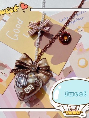 Sweet Heart Bowknot Necklace