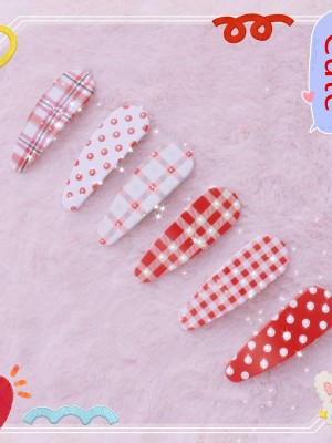 Sweet Lolita Red Hair Clips