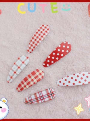 Sweet Lolita Red Hair Clips