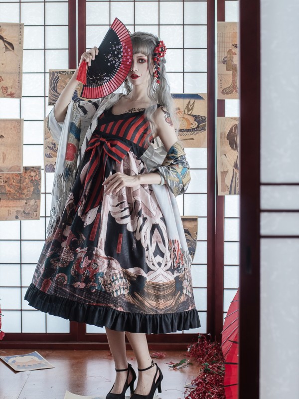Takiyasha the Witch and the Skeleton Spectre Cross Collar Japanese Style Jumperskirt Takiyasha the Witch and the Skeleton Spectre Cross Collar Japanese Style Jumperskirt