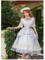 【The inflorescence of Letter and poem】~lolita~Cherry Butterfly Print ONE-PIECE~Chiffon Princess Dress
