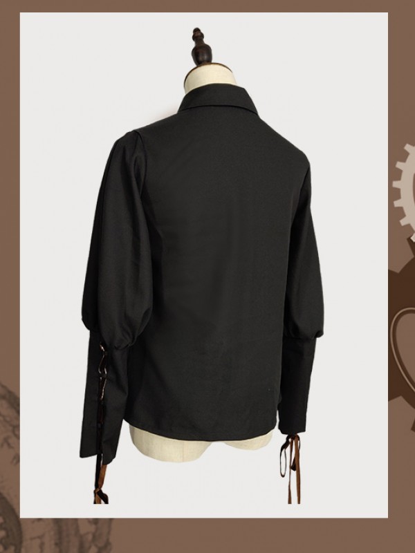 Turn Down Collar Gigot Sleeve Blouse Turn Down Collar Gigot Sleeve Blouse
