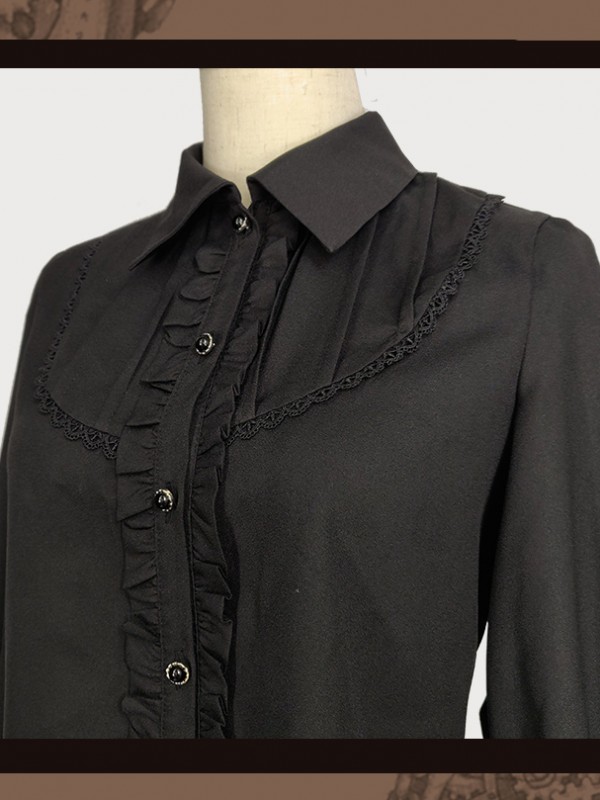 Turn Down Collar Gigot Sleeve Blouse Turn Down Collar Gigot Sleeve Blouse