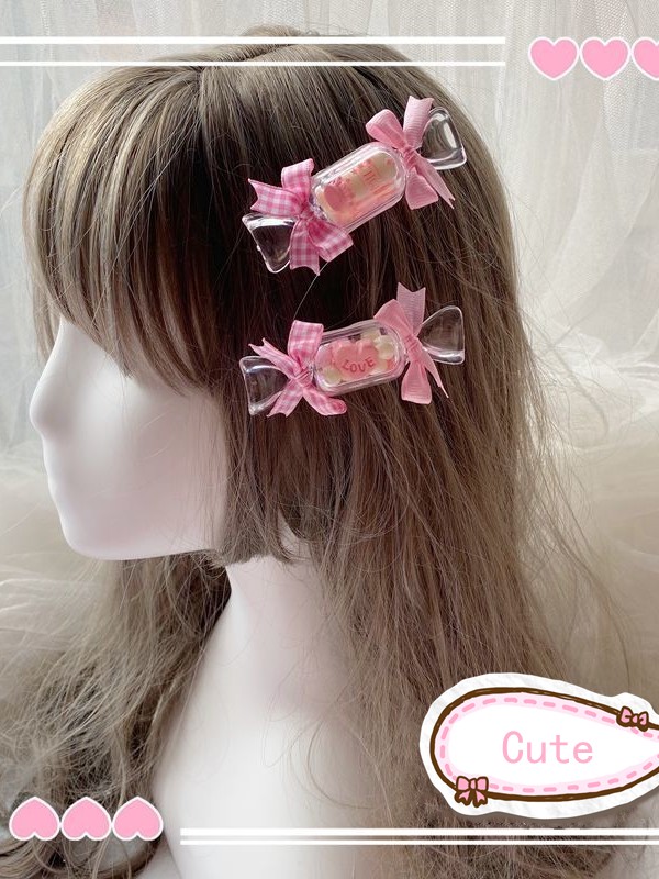 Candy Hair Clips Candy Hairpin for Girls Pink Candy Hair Clips