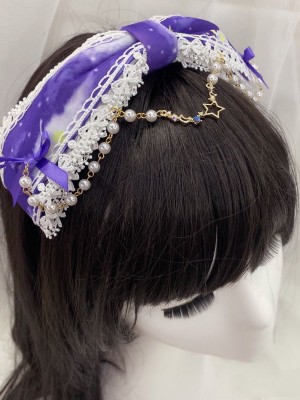 Universe Pattern KC with Faux Pearls Chain