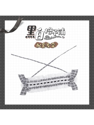Urtto - Black and White Grid Shop Hair Band