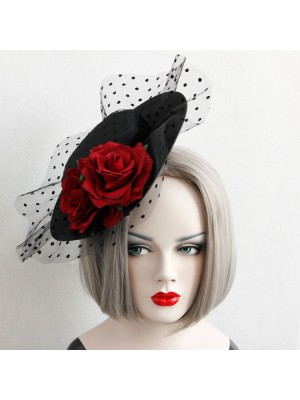 Vintage Tulle Flower Mini Top Hat