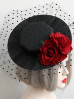 Vintage Tulle Flower Mini Top Hat