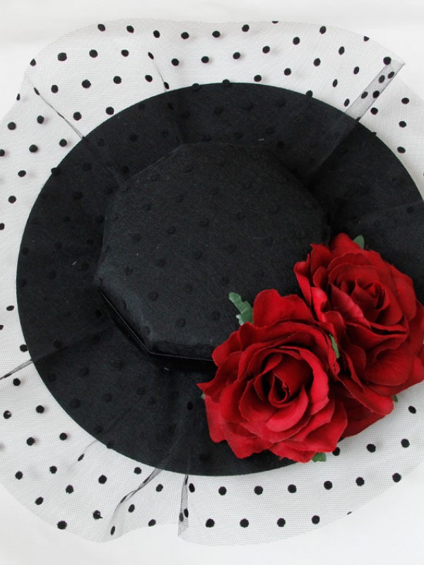 Vintage Tulle Flower Mini Top Hat